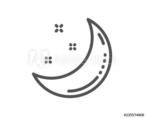 500x405 Moon And Stars Line Icon Night Sign Sleep Symbol Quality Design
