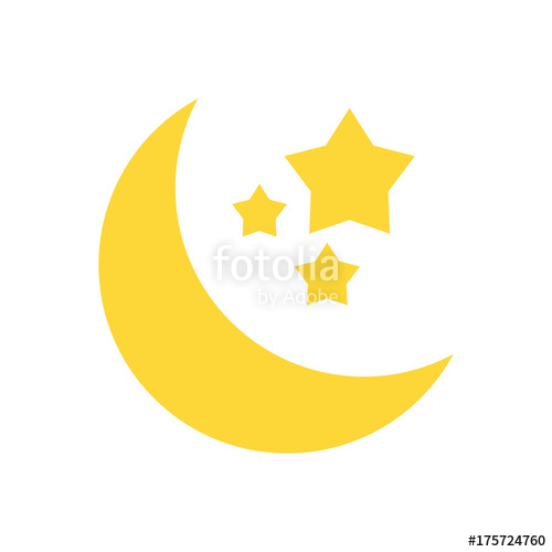 500x500 Crescent Moon And Stars Icon Image Vector Illustration Design