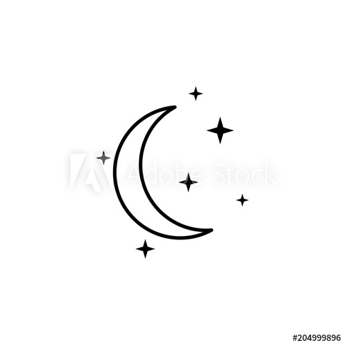 500x500 Crescent Moon And Stars Icon Element Of Travel Icon For Mobile
