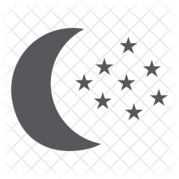 256x256 Moon And Star Icon Of Glyph Style