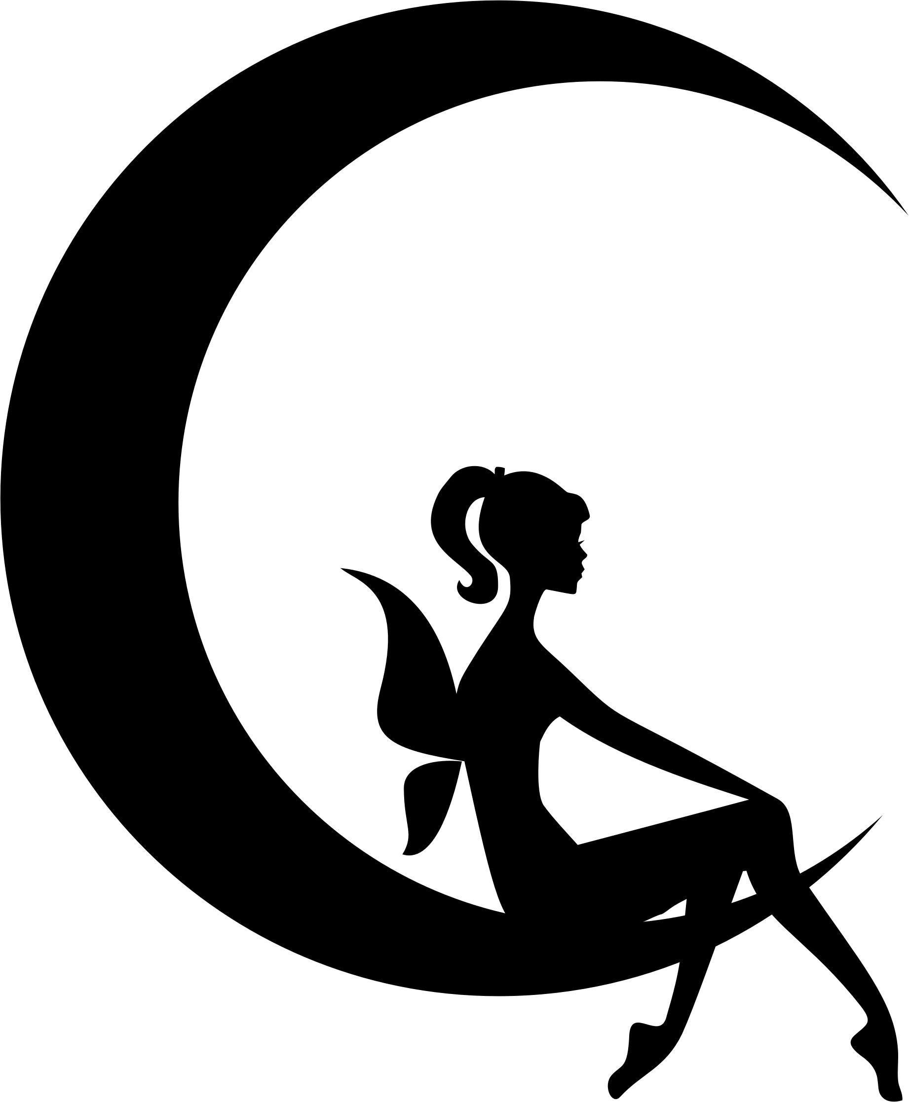 1842x2234 Fairy Relaxing On The Crescent Moon Icons Png