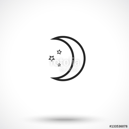 500x500 Moon Icon Moon With Stars Isolated On White Background Moon