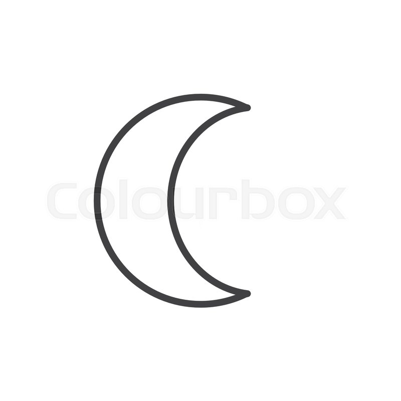 800x800 Moon Symbol Line Icon, Outline Vector Stock Vector Colourbox