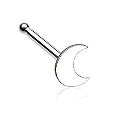 395x395 Dainty Crescent Moon Icon Nose Stud Ring