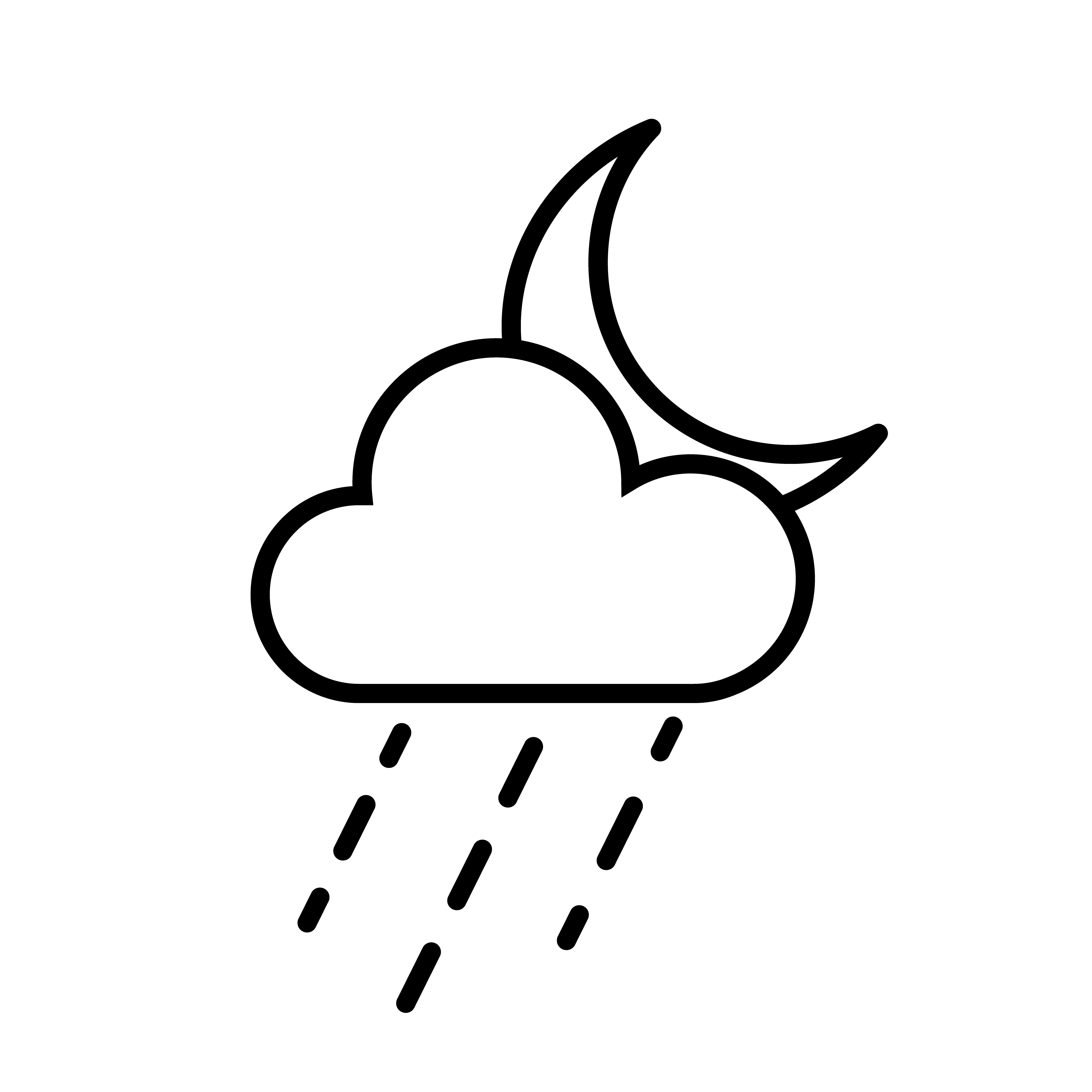5000x5000 Cloud, Rain And Moon Icon Vector