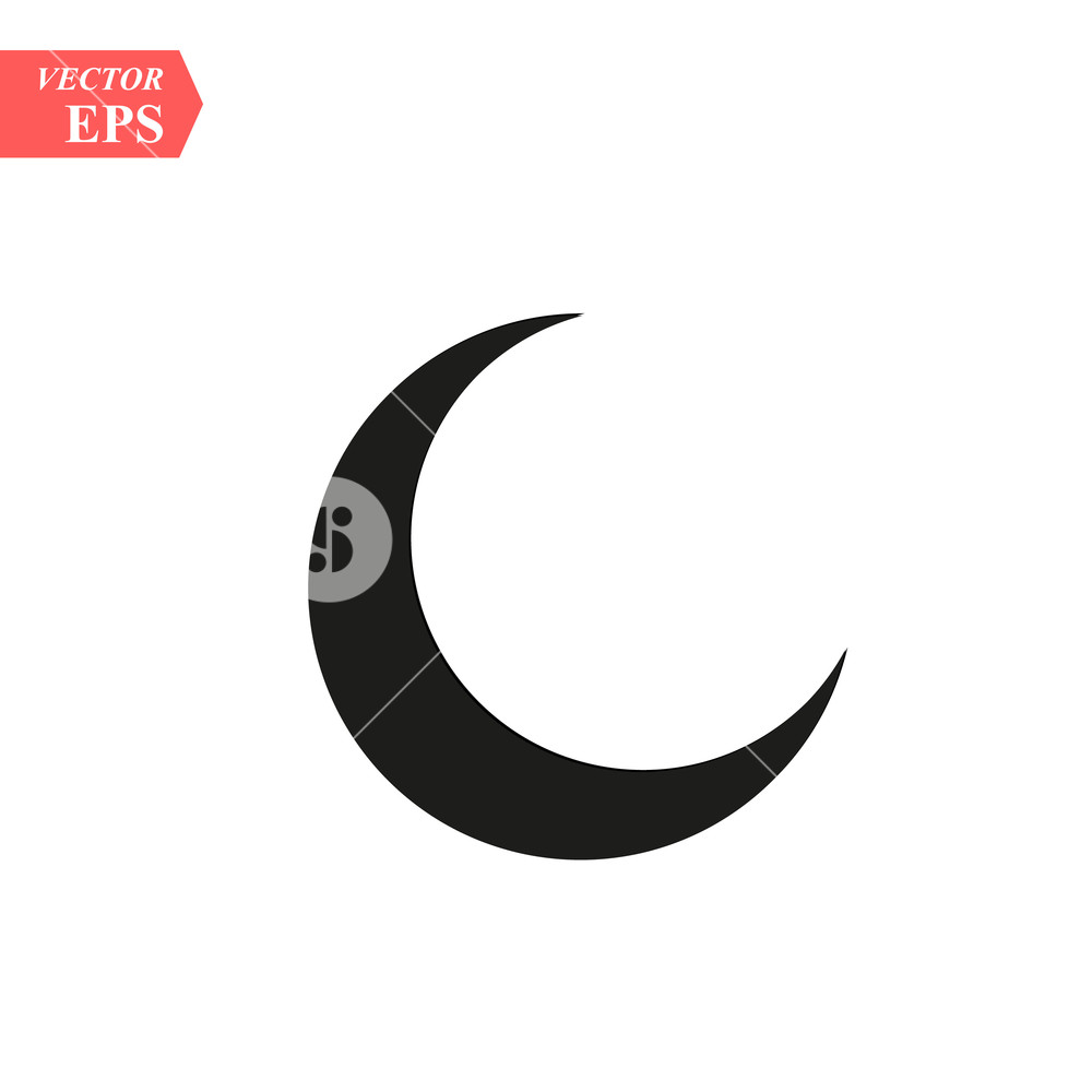 1000x1000 Moon Icon, Vector Illustration Flat Downstairs Style Vector Moon