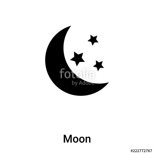 500x500 Moon Icon Vector Isolated On White Background, Logo Concept
