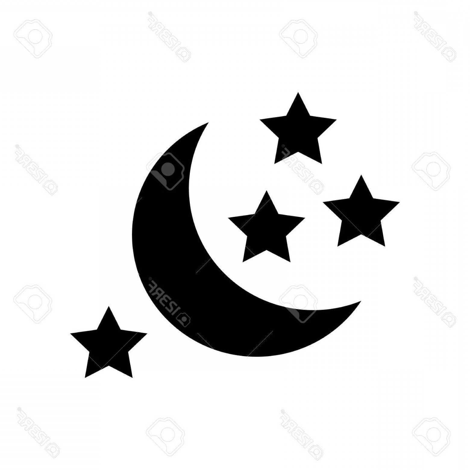 1560x1560 Photostock Vector Half Moon And Stars Icon Simple Illustration