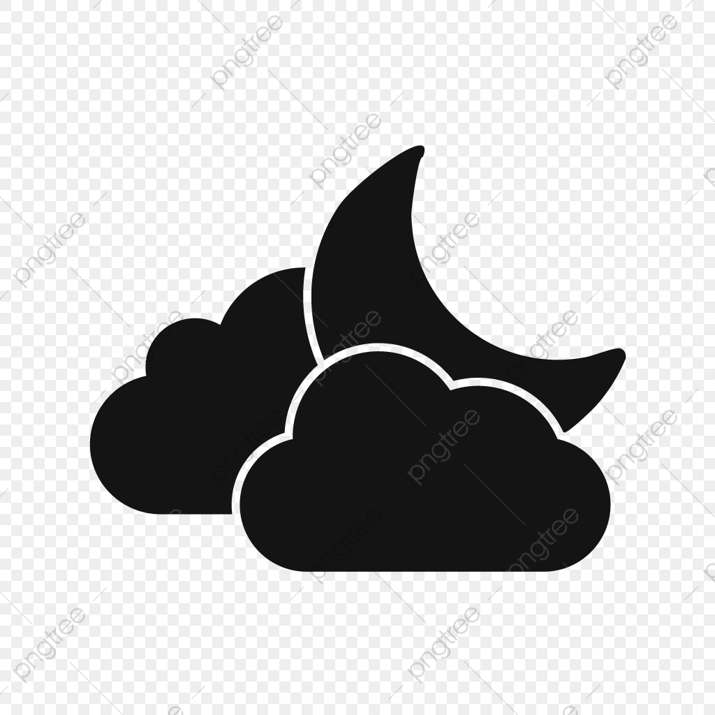 1024x1024 Vector Cloud And Moon Icon, Cloudy, Moon, Night Png And Vector