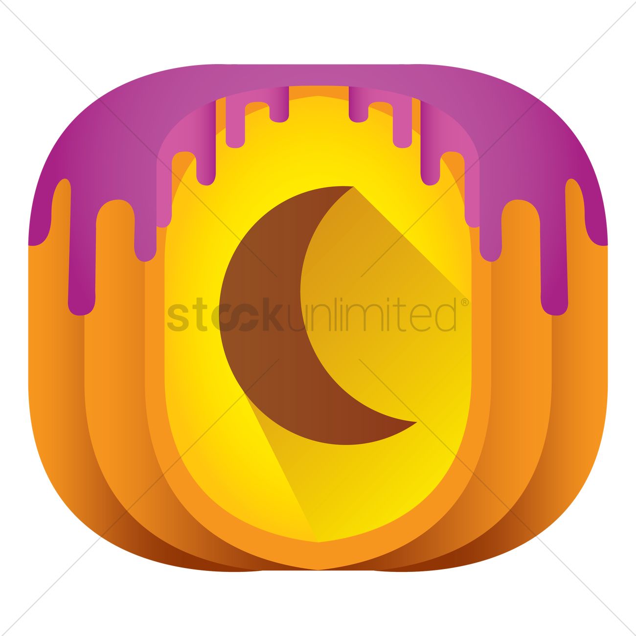 1300x1300 Crescent Moon Icon Vector Image