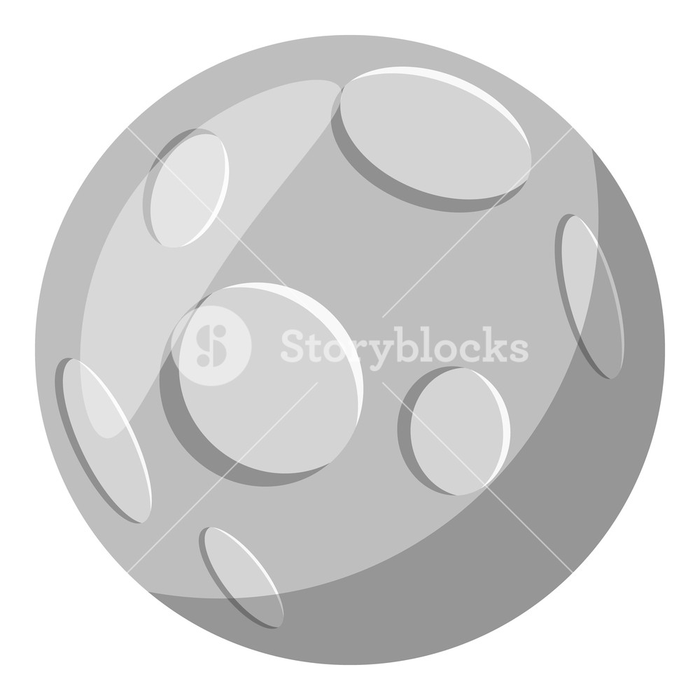 1000x1000 Full Moon Icon Gray Monochrome Illustration Of Full Moon Vector