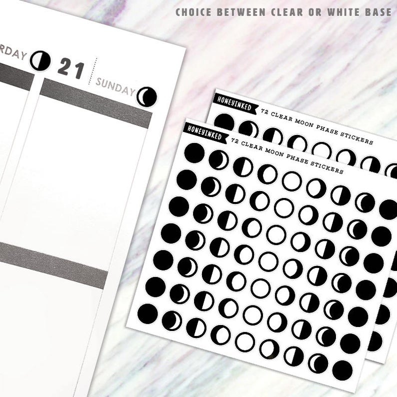 794x794 Moon Stickers Moon Phase Icon Planner Stickers Lunar Etsy