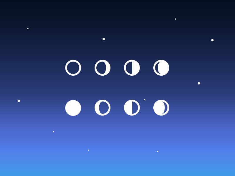 800x600 Simple Moon Phase Icons