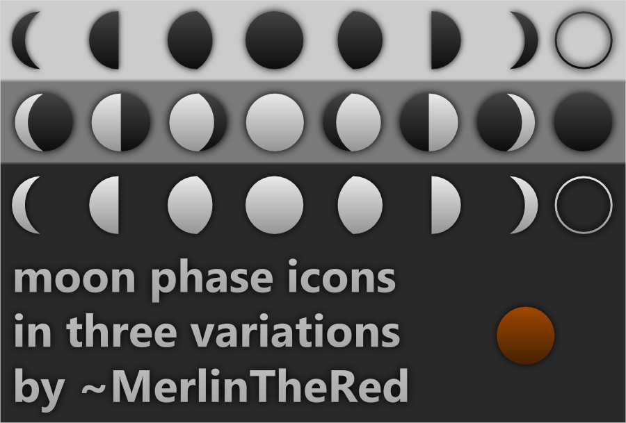 900x609 Plain Moon Phase Icons