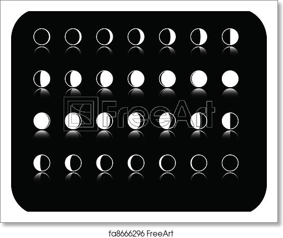 560x470 Free Art Print Of The Vector Moon Phase Icon Set Freeart