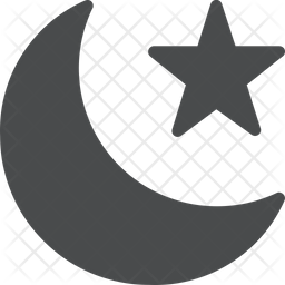 256x256 Moon Star Icon Of Glyph Style
