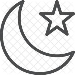 256x256 Moon Star Icon Of Line Style