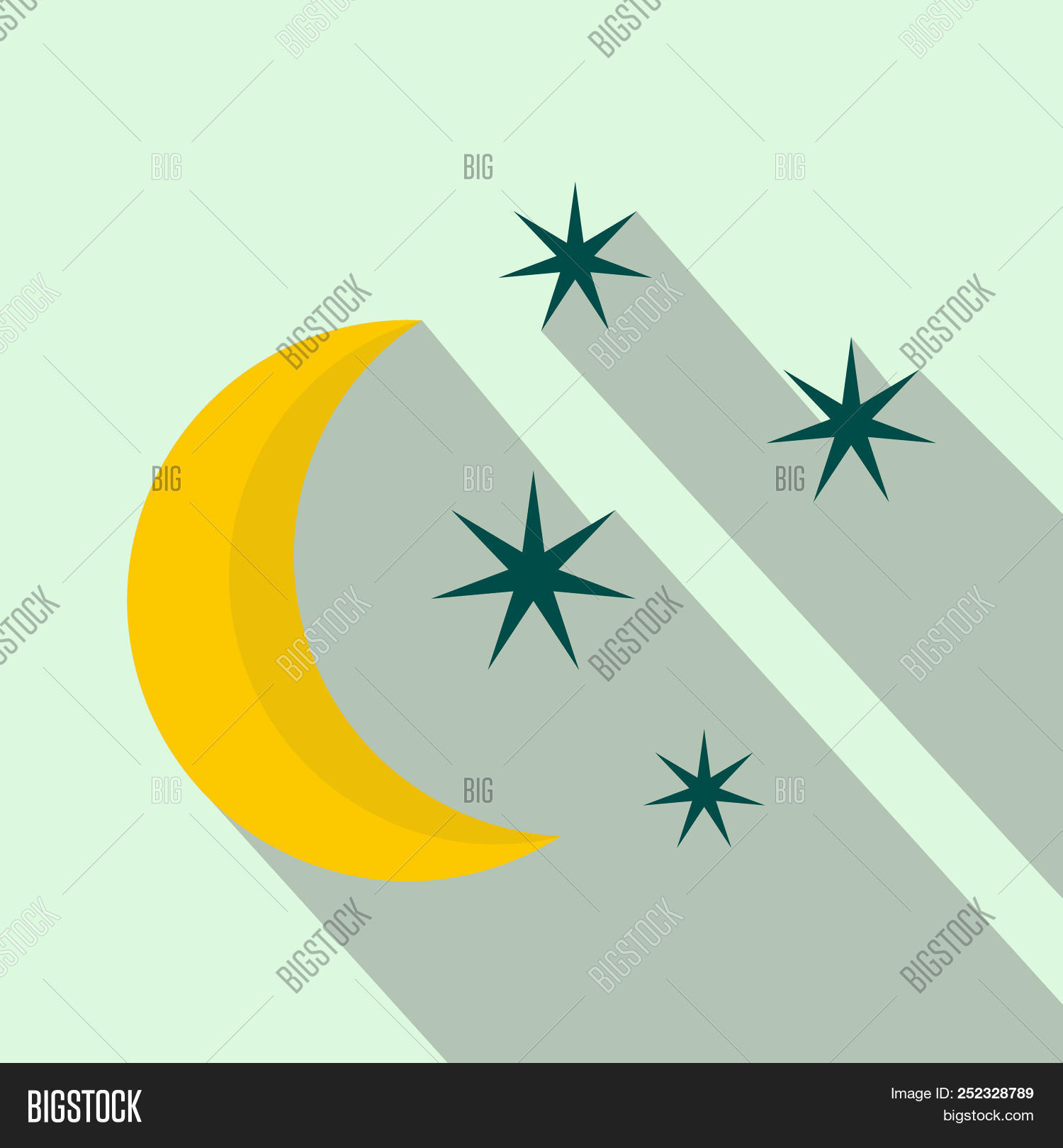 1500x1620 Moon And Stars Icon In Flat Style On A Light Blue Image