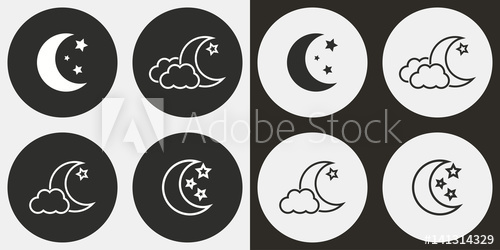 500x250 Moon Star Icon Set