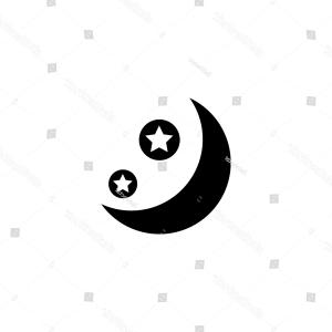 300x300 Photostock Vector Moon Star Vector Icon Black Illustration