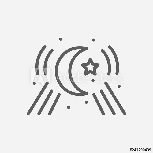500x500 Moonlight Icon Line Symbol Isolated Vector Illustration Of Icon