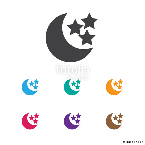 500x500 Vector Illustration Of Weather Symbol On Moonshine Icon Premium