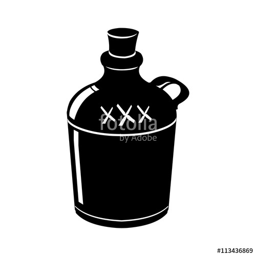 500x500 Retro Hard Liquor Jug Icon Vector Illustration Of A Moonshine