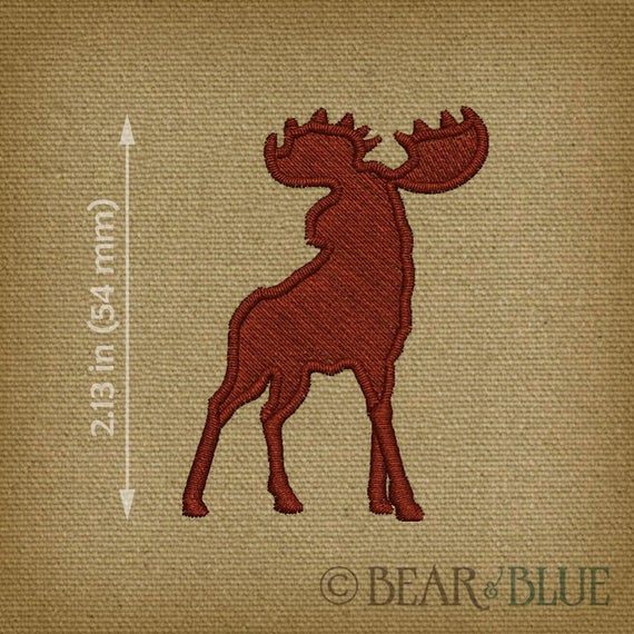 570x570 Moose Icon Embroidery Design One Color Small Inches Etsy