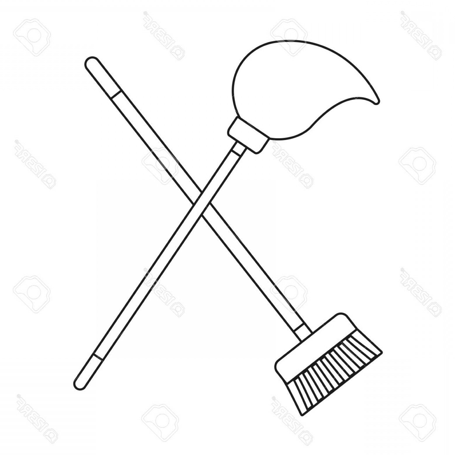 1560x1560 Photostock Vector Broom And Mop Icon Over White Background Vector