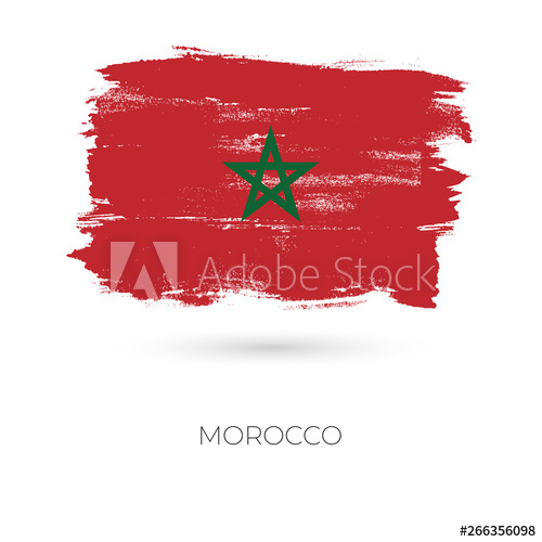 500x500 Morocco Colorful Brush Strokes Painted National Country Flag Icon