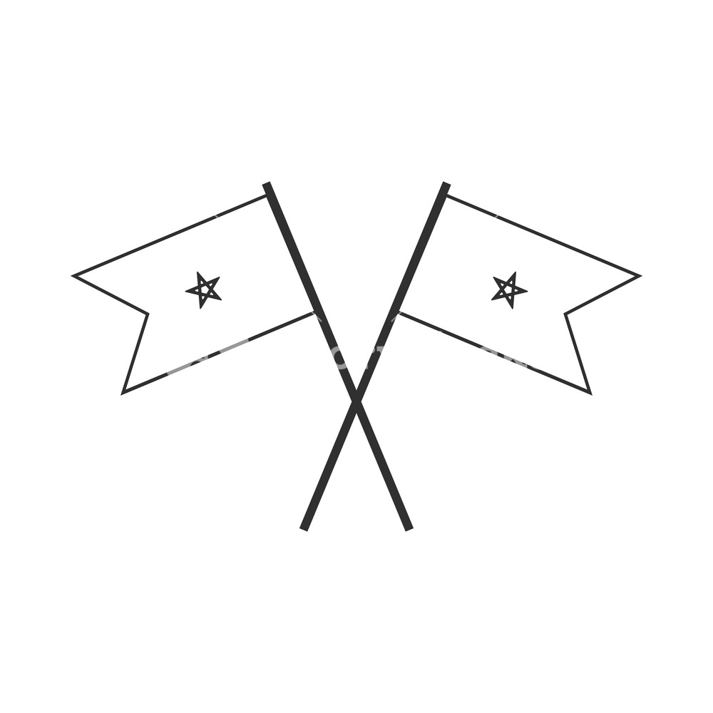 1000x1000 Morocco Flag Icon In Black Outline Flat Design Independence Day