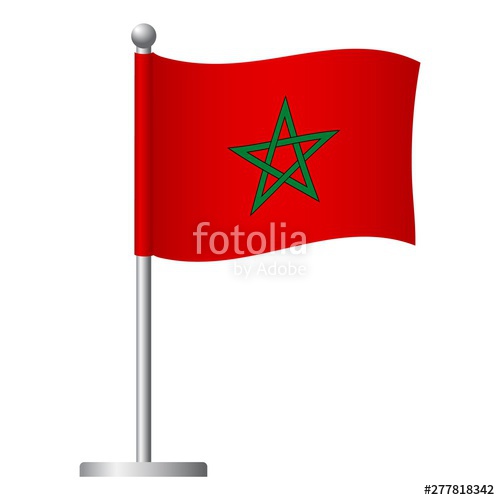 500x500 Morocco Flag On Pole Icon Stock Photo And Royalty Free Images