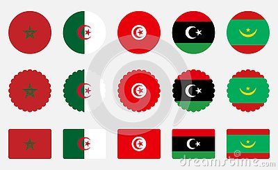 400x245 Flags Of The Moroccan Union Morocco Algeria Tunisia Libya