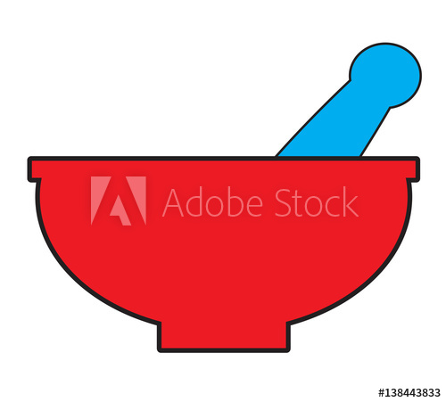 500x451 Mortar And Pestle Icon Vector Isolated White Background