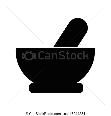 450x470 Mortar Pestle Icon Vector Illustration
