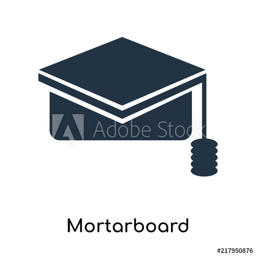 500x500 Mortarboard Icon Vector Isolated On White Background, Mortarboard