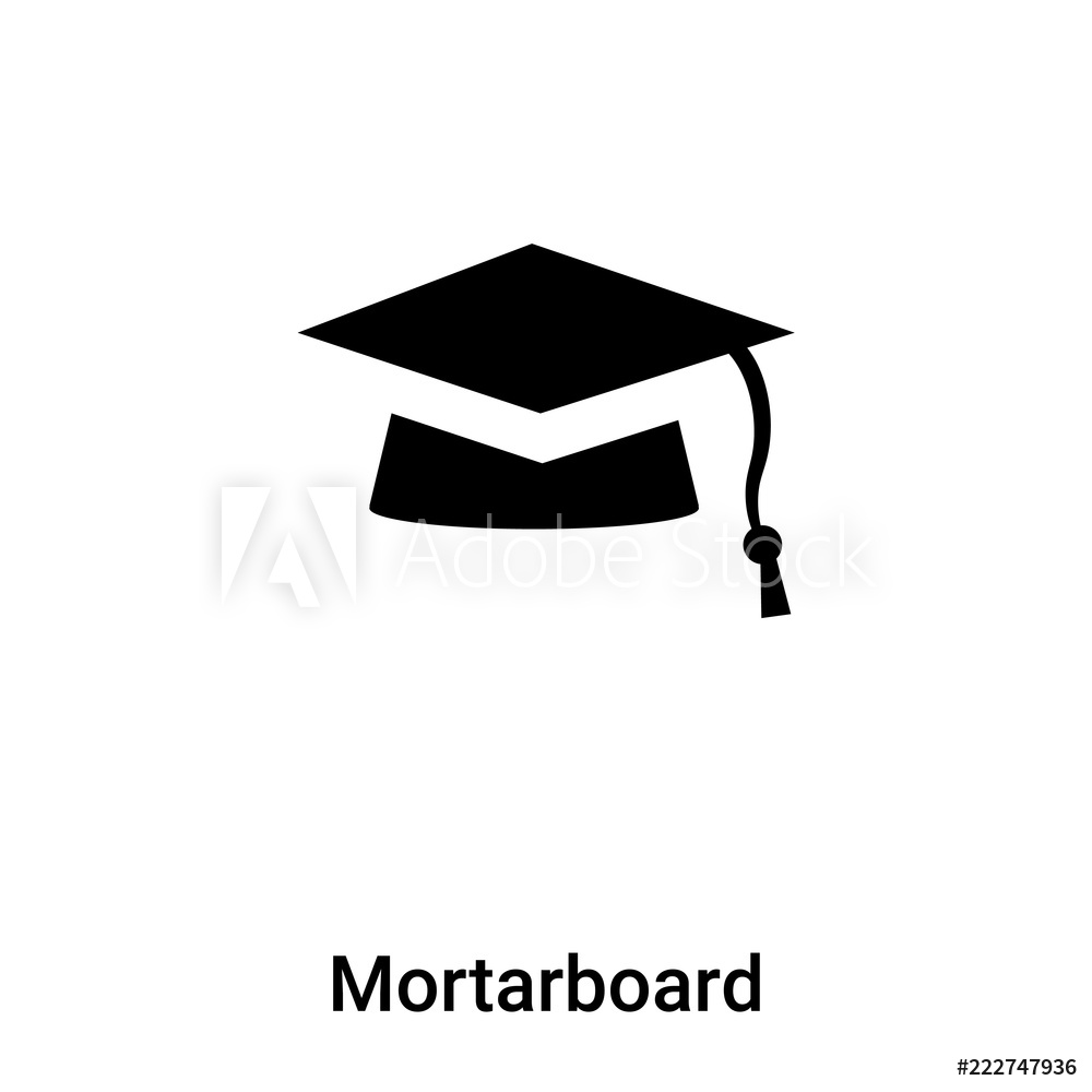 1000x1000 Fotografie, Obraz Mortarboard Icon Vector Isolated On White