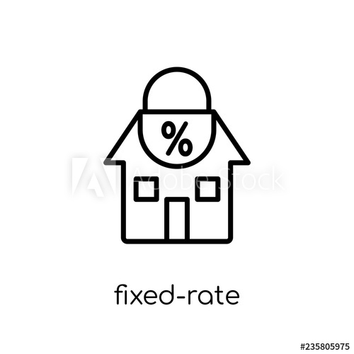 500x500 Fixed Rate Mortgage Icon Trendy Modern Flat Linear Vector Fixed