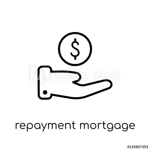500x500 Repayment Mortgage Icon Trendy Modern Flat Linear Vector