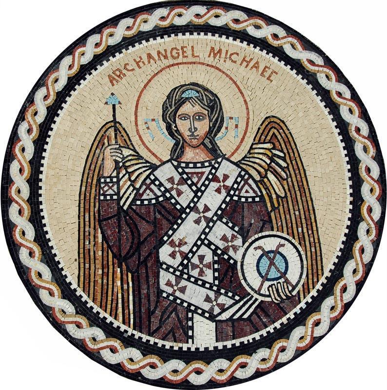 794x800 Archangel Saint Michael Mosaic Icon Religious Mozaico