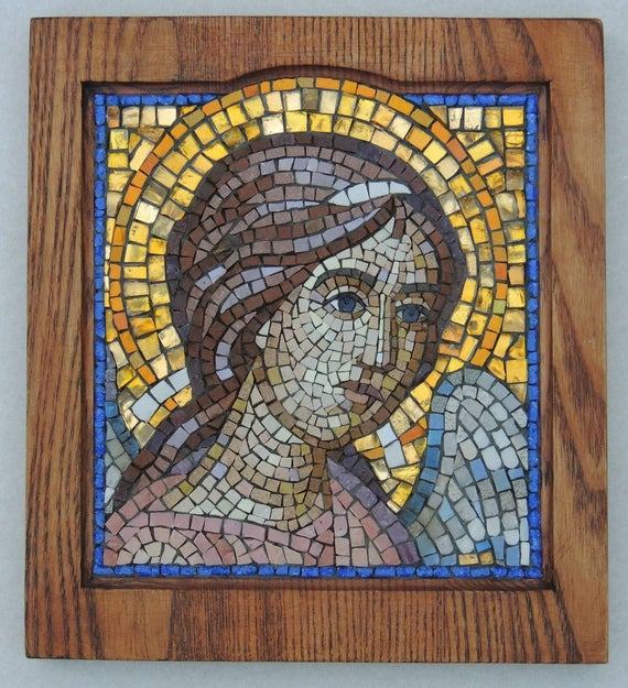 570x625 Framed Miniature Mosaic Guardian Angel X Etsy