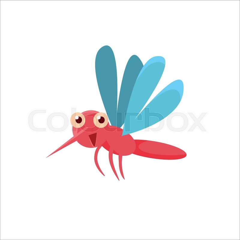 800x800 Mosquito Mid Air Childish Character Stock Vector Colourbox