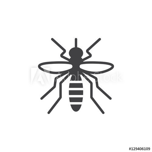 500x500 Mosquito Icon Vector, Filled Flat Sign, Solid Pictogram Isolated
