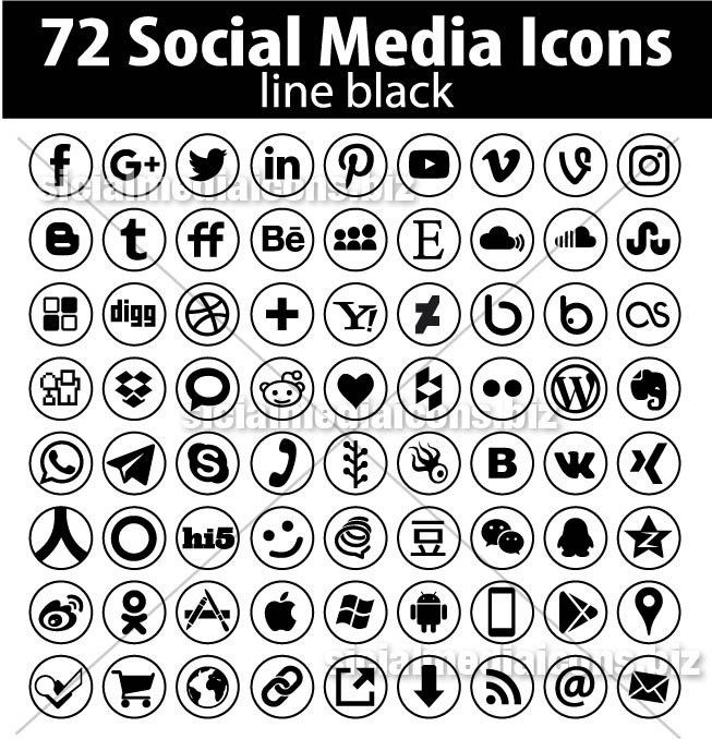 653x678 Vector Social Media Icons Bundle