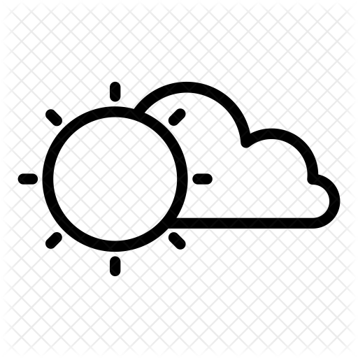 512x512 Mostly Sunny Icon Of Line Style