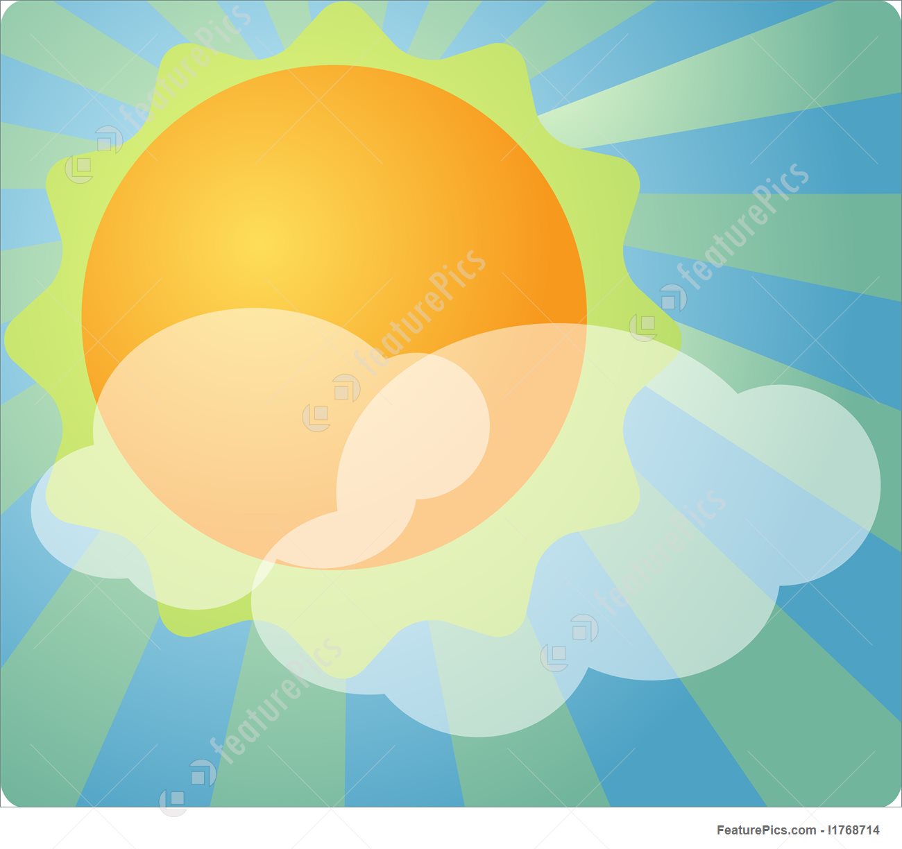 1300x1224 Partly Cloudy Weather Stock Illustration