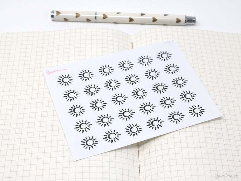 794x596 Sunny Weather Icon Planner Stickers Sun Weather Stickers Etsy