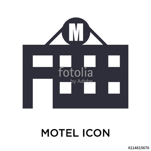 500x500 Motel Icon Vector Sign And Symbol Isolated On White Background