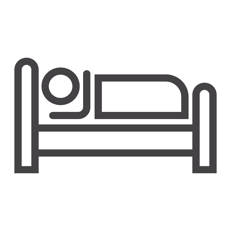 900x900 Person In Bed And Hotel Line Icon, Travel And Tourism, Motel