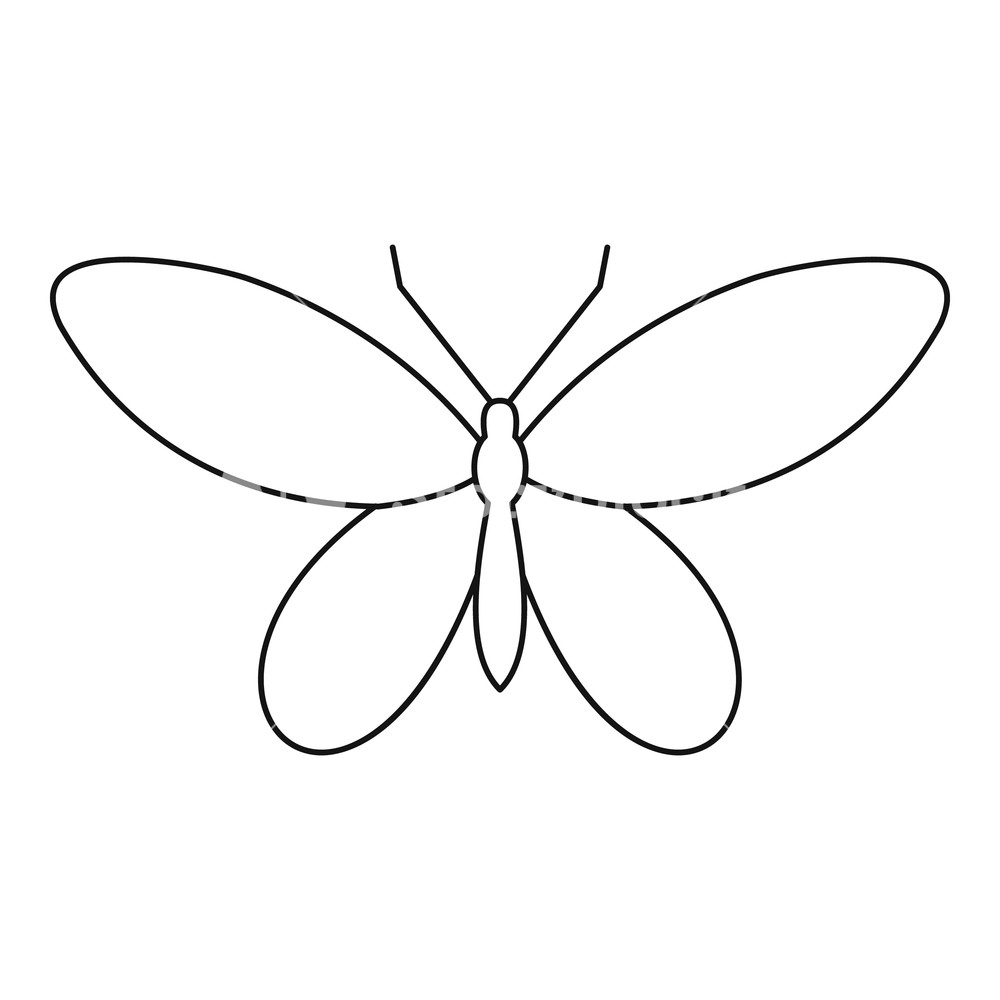 1000x1000 Moth Icon Outline Illustration Of Moth Vector Icon For Web